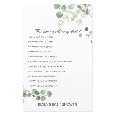 Editable Who Knows Mommy Best Baby Shower Game