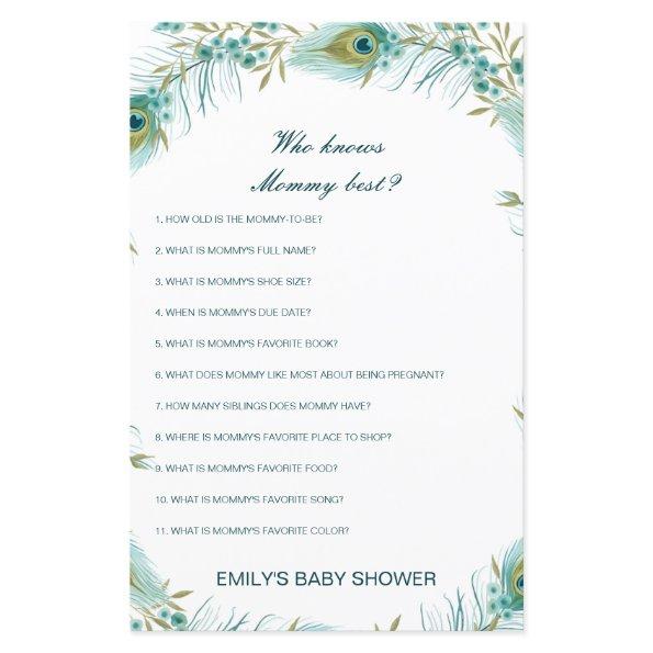 Editable Who Knows Mommy Best Baby Shower Game