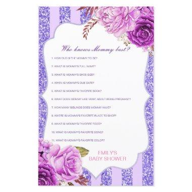 Editable Who Knows Mommy Best Baby Shower Game