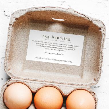 Egg Handling Instruction Sticker Carton Care Label