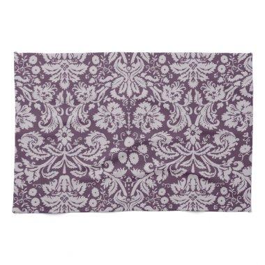 Eggplant Purple Damask Towel