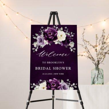Eggplant Purple Plum Ivory Bridal Shower Welcome F Foam Board