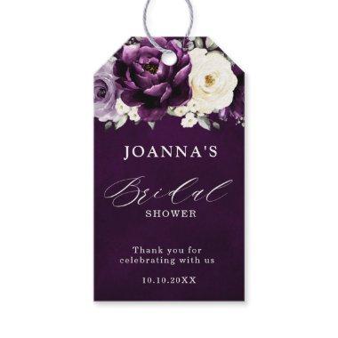 Eggplant Purple Plum Ivory White Bridal Shower Gi Gift Tags