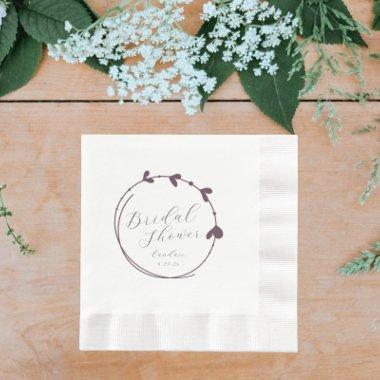 Eggplant Simple Heart Wreath  Napkins