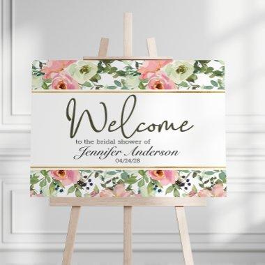 Eggshell and Blush Floral  Poster