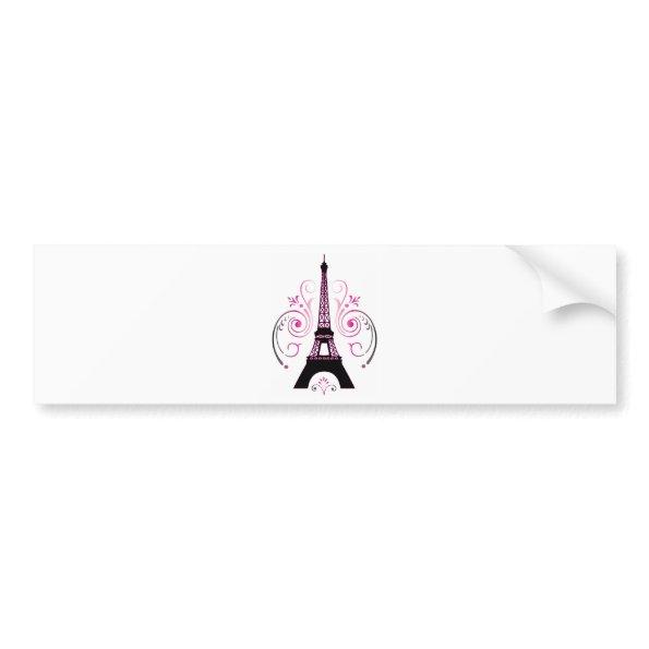 Eiffel Tower Gradient Swirl Design Bumper Sticker