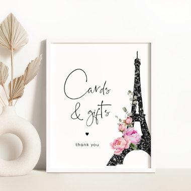 Eiffel tower paris black pink Invitations and gifts Poster