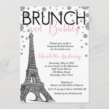 Eiffel Tower Paris Bridal Shower Brunch Invitations
