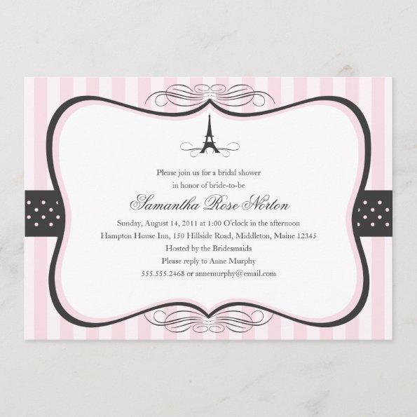 Eiffel Tower Paris Bridal Shower Invitations