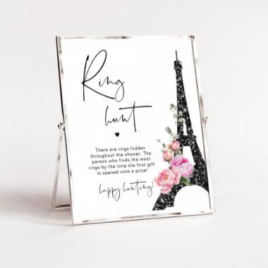 Eiffel tower Paris ring hunt bridal shower game Poster