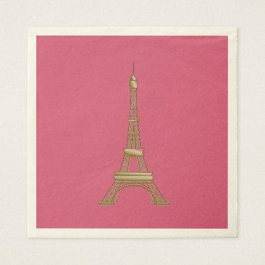 Eiffel Tower Paris Themed Party Paper Napkins