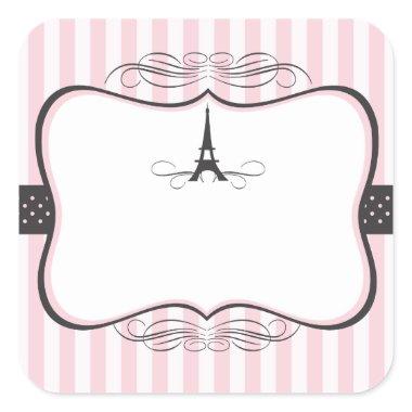 Eiffel Tower Paris Wedding Square Sticker