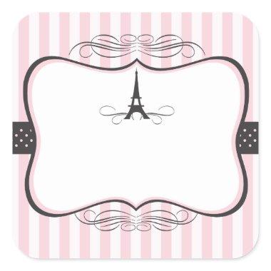 Eiffel Tower Paris Wedding Square Sticker