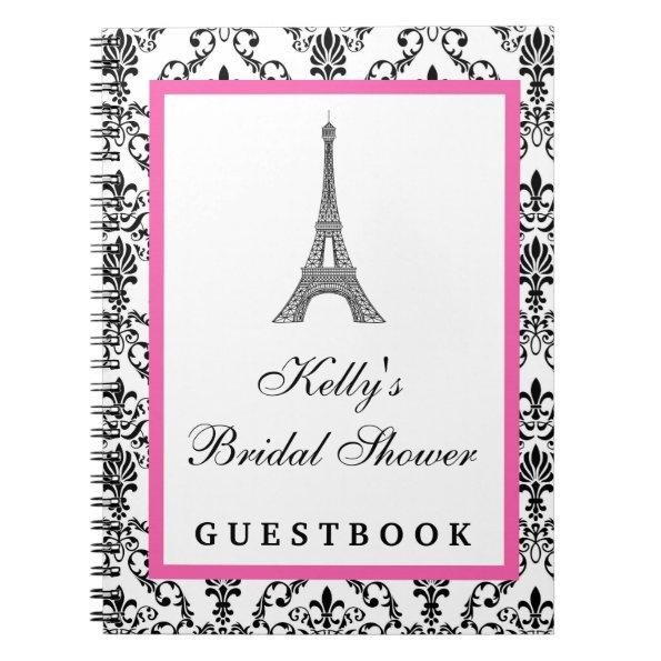 Eiffel Tower Pink Paris Custom Guest Book