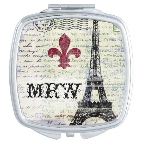Eiffel Tower Vintage French Compact Vanity Mirror