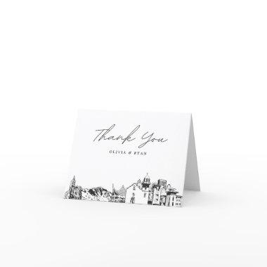 El Paso Skyline Sketch Blank Thank You