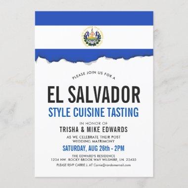 El Salvadorian Cuisine | Party Flag White Invite