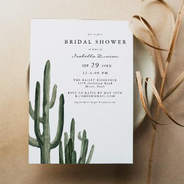 Eleanor - Boho Desert Cactus Simple Bridal Shower Invitations