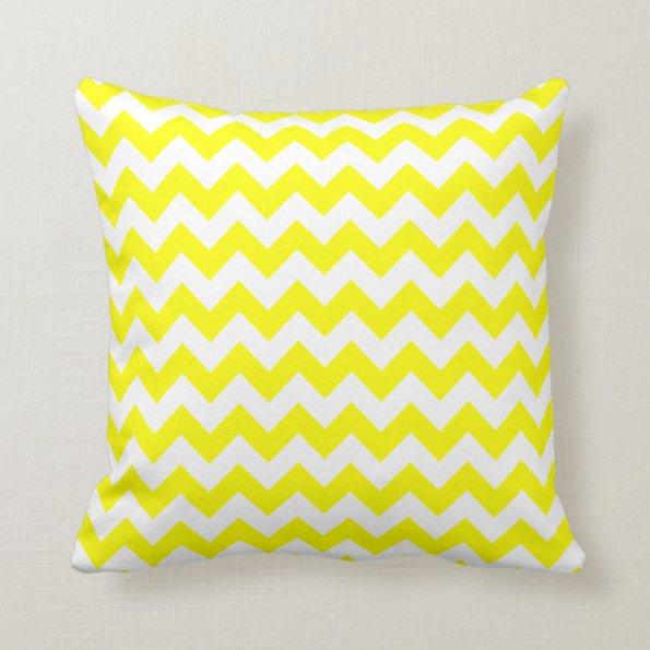 Electric Yellow Chevron Throw Pillow