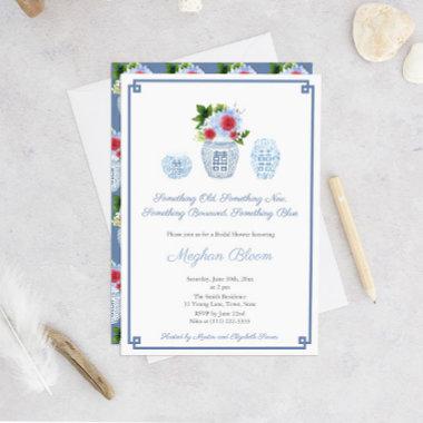Elegant 4th Of July Something Blue Bridal Shower Invitations