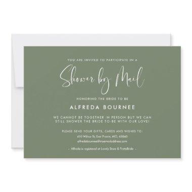 Elegant and modern Dark Sage Green Shower by mail