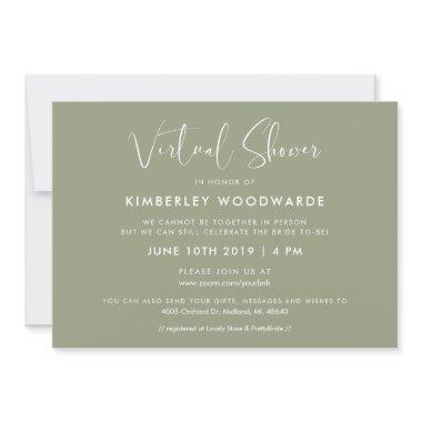 Elegant and modern Sage Green Virtual shower