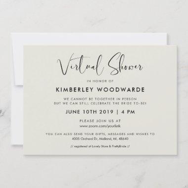 Elegant and modern Virtual shower Invitations