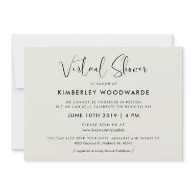 Elegant and modern Virtual shower Invitations