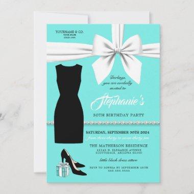 Elegant Aqua Trendy Tiffany Birthday Invitations