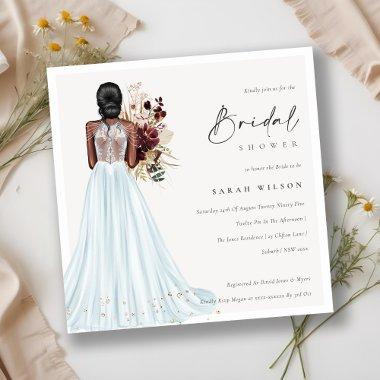 Elegant Aqua Wedding Gown  Invite