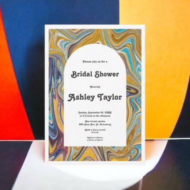 Elegant Artistic Abstract Modern Bridal Shower Invitations