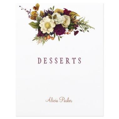 Elegant autumn floral chic script cookbook divider