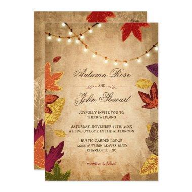 Elegant Autumn Leaves Rustic Fall Wedding