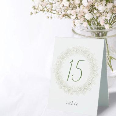 Elegant Baby's Breath Wreath Bridal Shower Table Tent Sign
