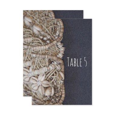 Elegant Beach Puka Shells Table Number Card