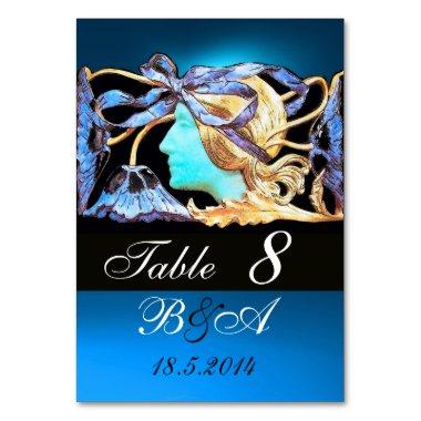 ELEGANT BEAUTY,LADY AND BLUE BOW ,FLOWERS MONOGRAM TABLE NUMBER