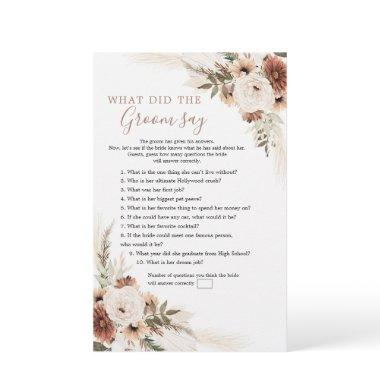 Elegant Beige Boho Pampas Grass What Groom Say