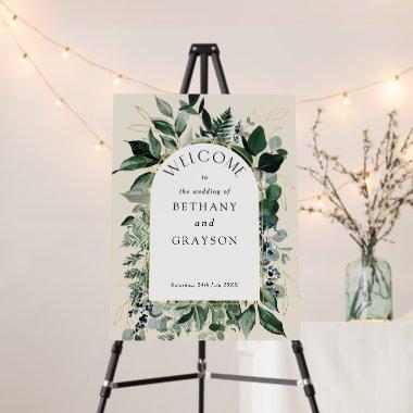 Elegant Beige Modern Botanical wedding welcome Foam Board