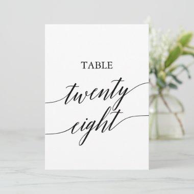 Elegant Black Printable Table Number 28