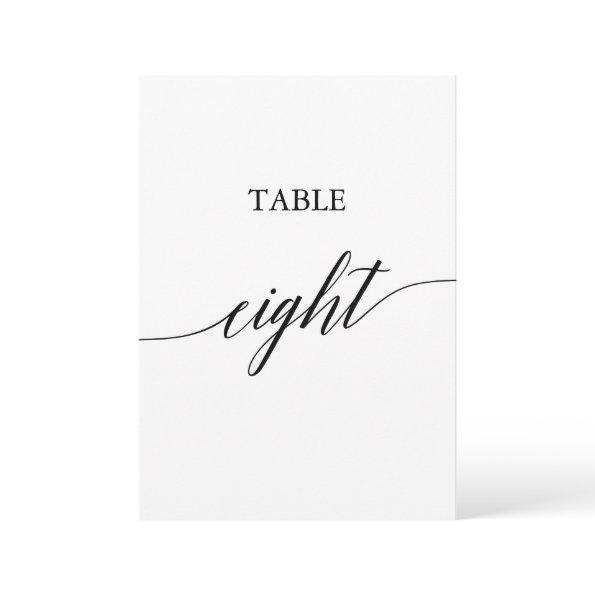 Elegant Black Printable Table Number Eight