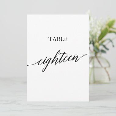 Elegant Black Printable Table Number Eighteen