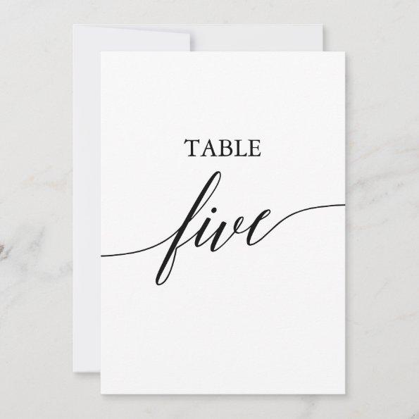 Elegant Black Printable Table Number Five
