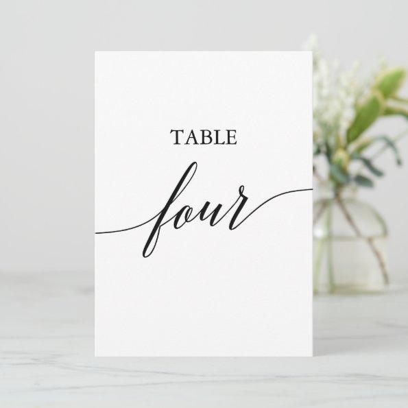 Elegant Black Printable Table Number Four