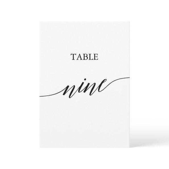 Elegant Black Printable Table Number Nine