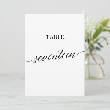 Elegant Black Printable Table Number Seventeen