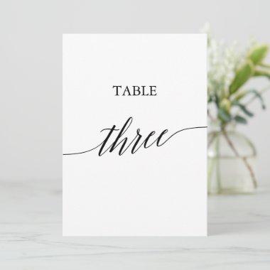 Elegant Black Printable Table Number Three