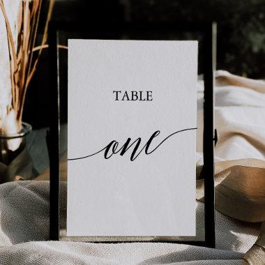 Elegant Black Printable Table One Table Number