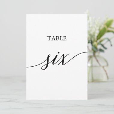 Elegant Black Printable Table Six Table Number