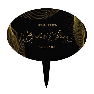 Elegant Black and Gold  Cake Toppers