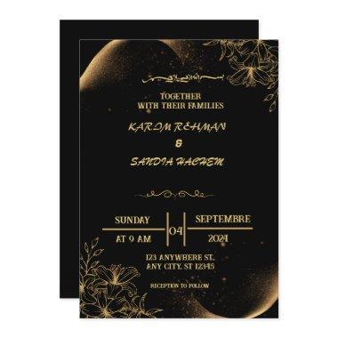 Elegant Black and gold Muslim Wedding